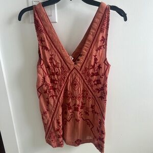 Free people orange and red tunic